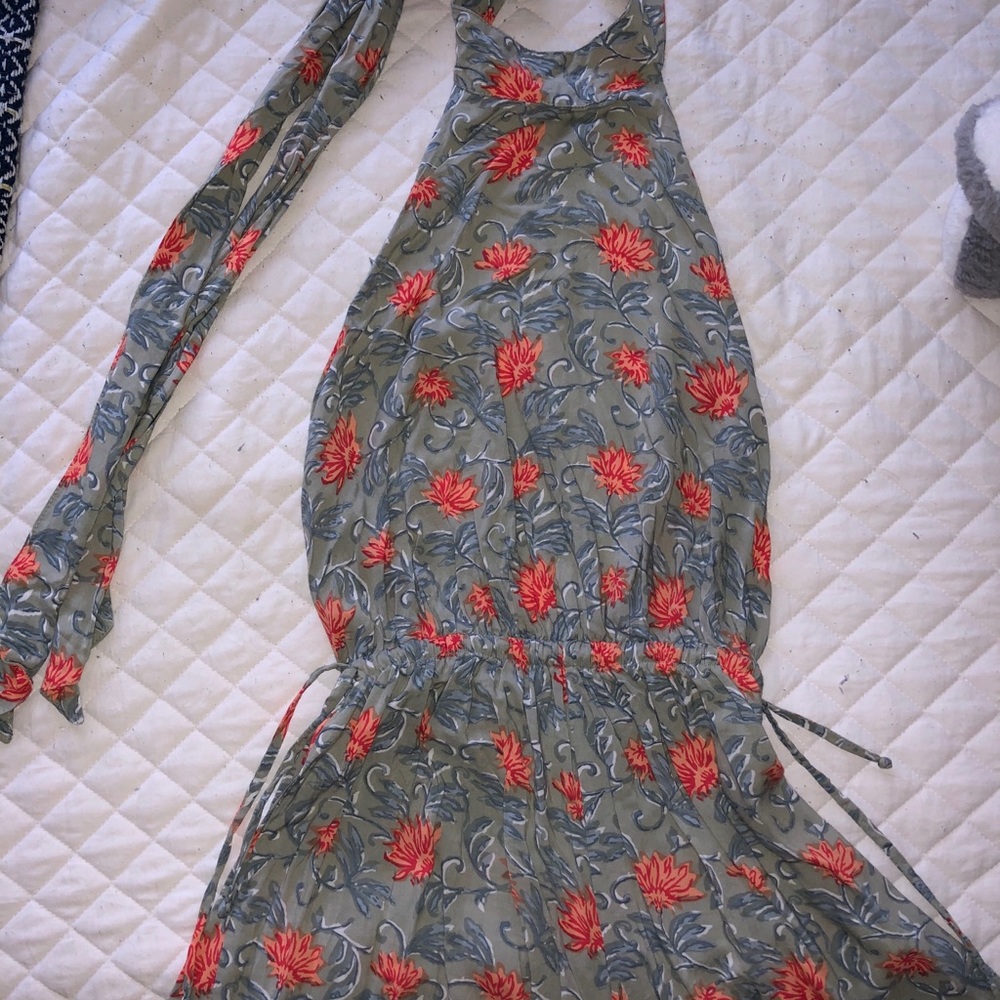 Chute floral print halter romper